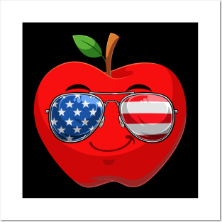 Patriotic Teacher American flag 4th of July Posters and Art